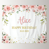 Lofaris Personalized Pink Rose Gold Glitter Backdrops for Party